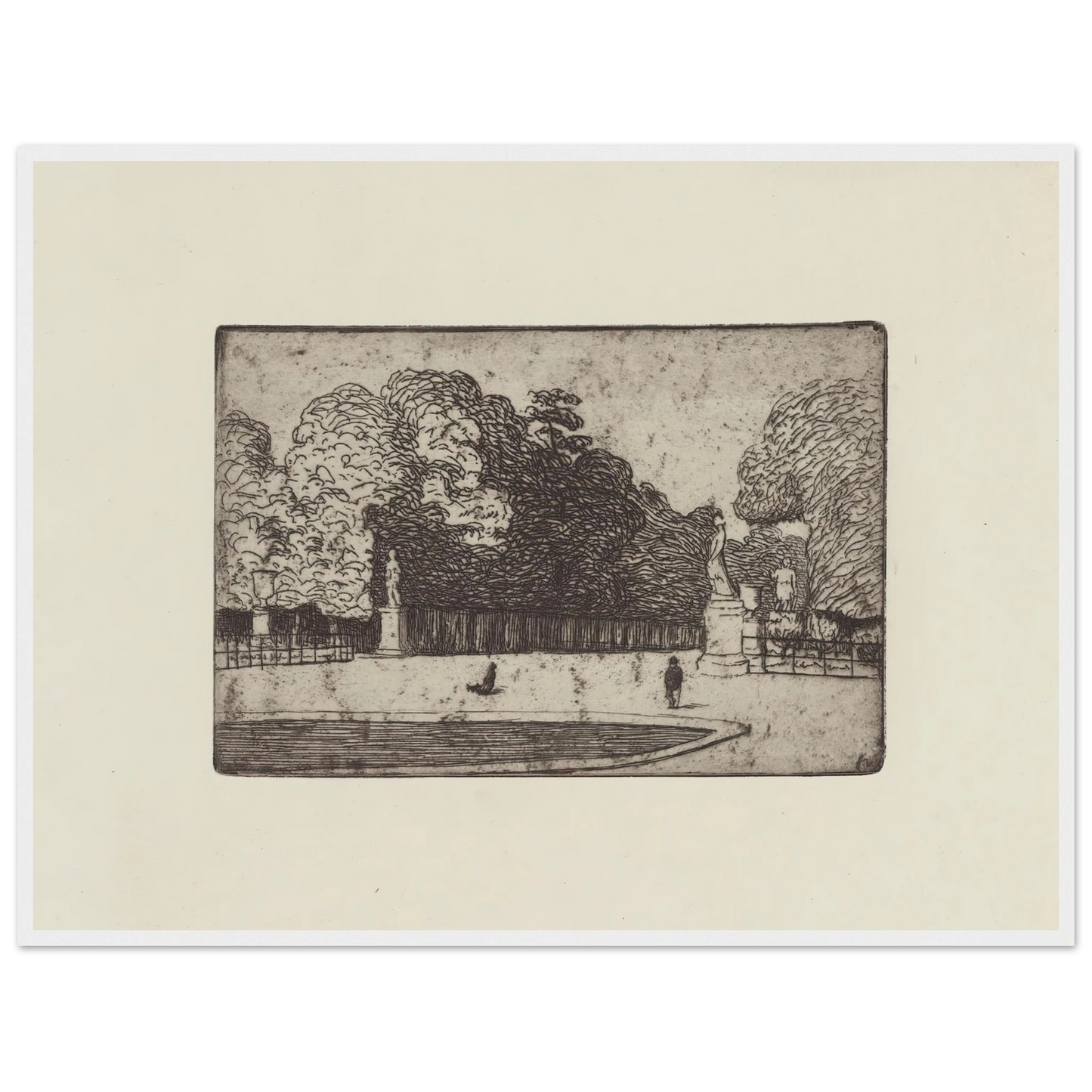 Grande allée du Luxembourg (1893) Art Print | Felix Vallotton - Framed Poster - 30x40 cm / 12x16″ - Black frame