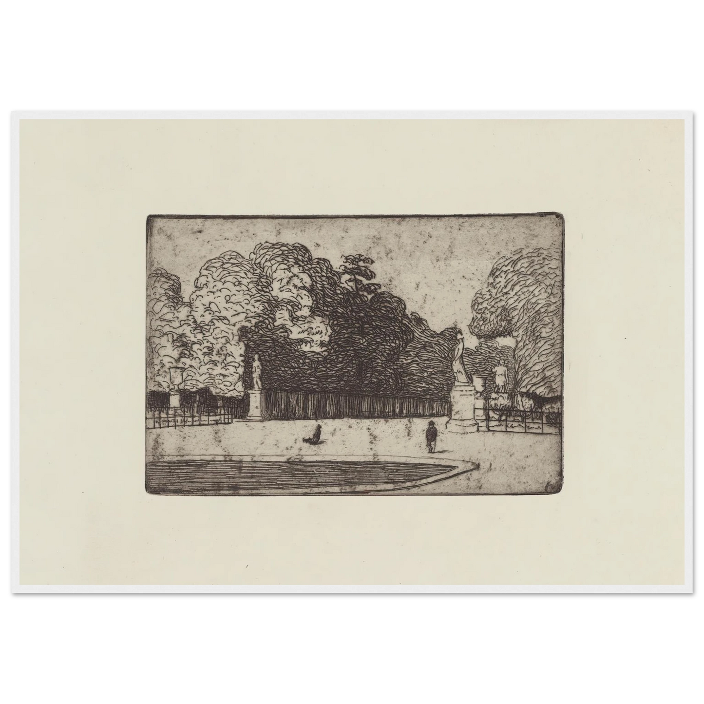 Grande allée du Luxembourg (1893) Art Print | Felix Vallotton - Framed Poster - 30x40 cm / 12x16″ - Black frame