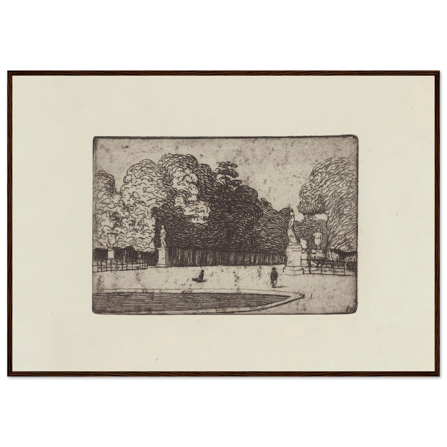 Grande allée du Luxembourg (1893) Art Print | Felix Vallotton - Framed Poster - 30x40 cm / 12x16″ - Black frame