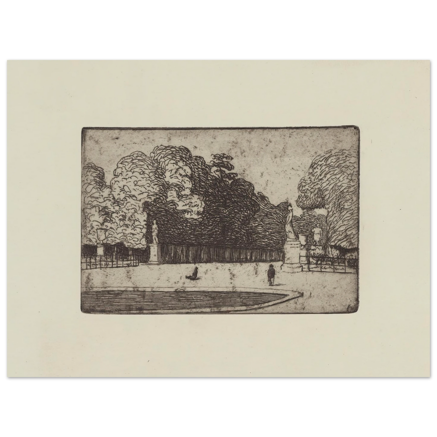 Grande allée du Luxembourg (1893) Art Print | Felix Vallotton - Framed Poster - 30x40 cm / 12x16″ - Black frame