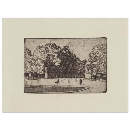 Grande allée du Luxembourg (1893) Art Print | Felix Vallotton - Framed Poster - 30x40 cm / 12x16″ - Black frame