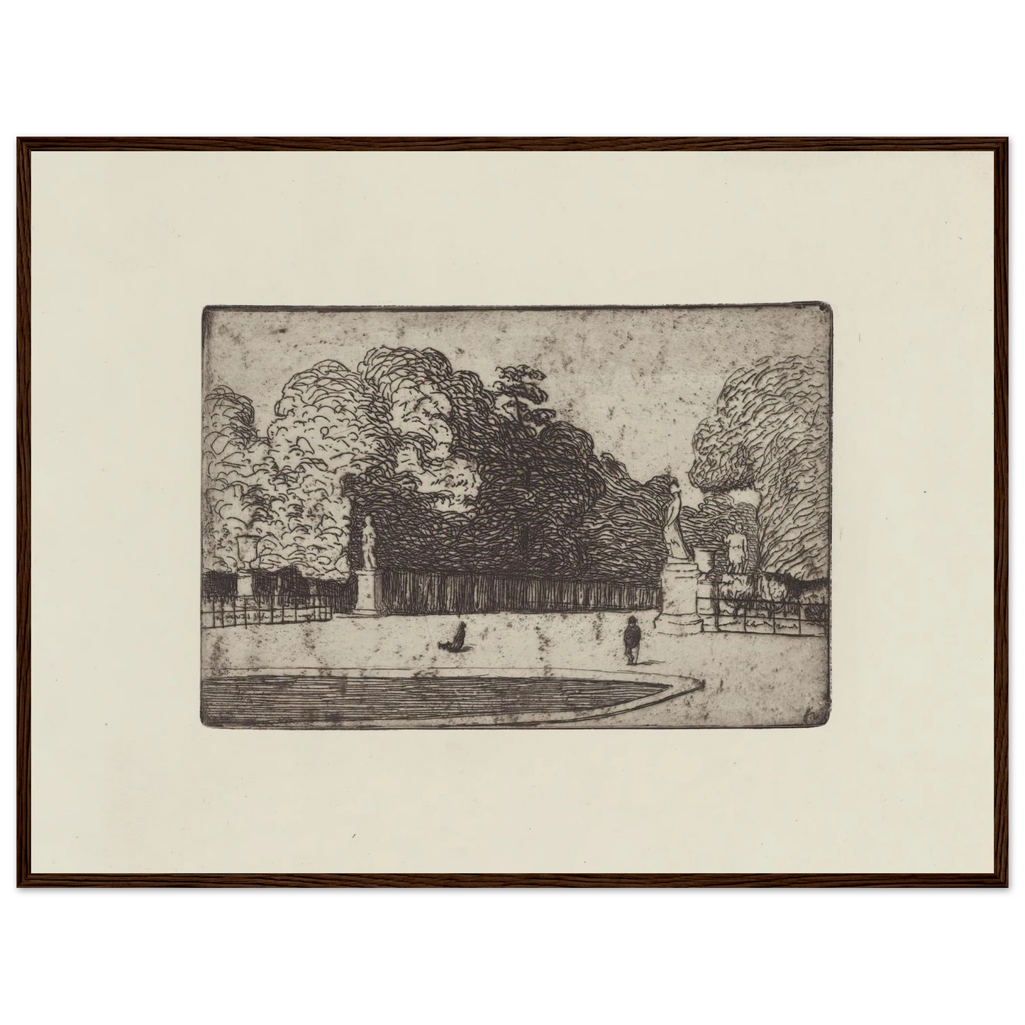 Grande allée du Luxembourg (1893) Art Print | Felix Vallotton - Framed Poster - 30x40 cm / 12x16″ - Black frame