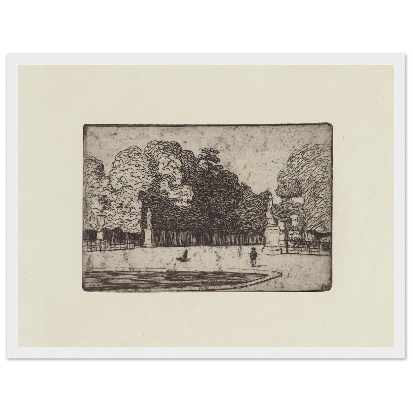 Grande allée du Luxembourg (1893) Art Print | Felix Vallotton - Framed Poster - 30x40 cm / 12x16″ - Black frame