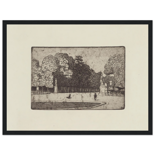 Grande allée du Luxembourg (1893) Art Print | Felix Vallotton - Framed Poster - 30x40 cm / 12x16″ - Black frame