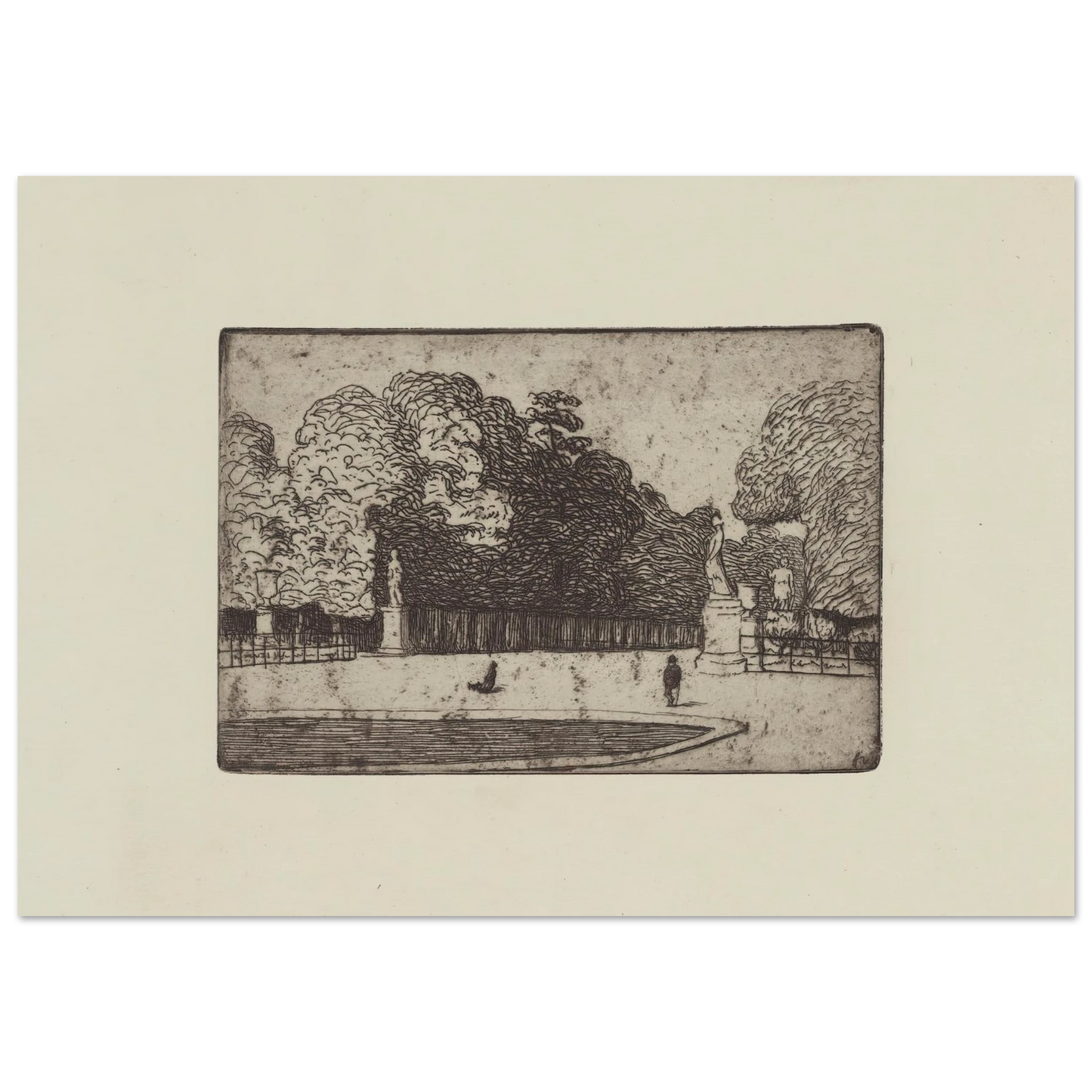 Grande allée du Luxembourg (1893) Art Print | Felix Vallotton - Framed Poster - 30x40 cm / 12x16″ - Black frame