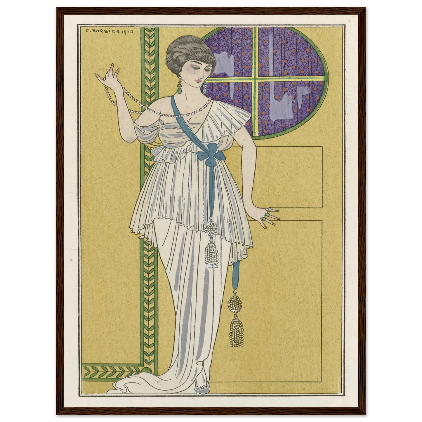 Grande robe du soir (1913) Art Print | George Barbier - Framed Poster - 30x40 cm / 12x16″ - Black frame