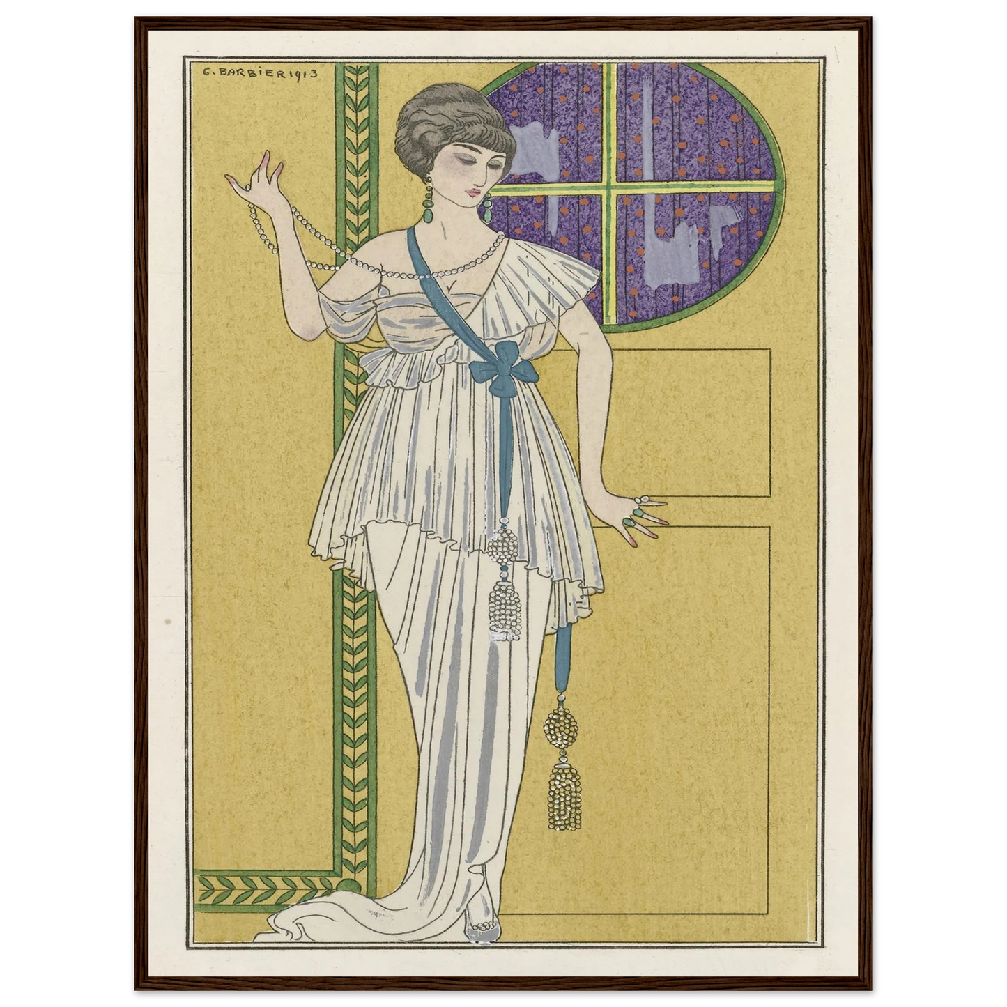 Grande robe du soir (1913) Art Print | George Barbier - Framed Poster - 30x40 cm / 12x16″ - Black frame
