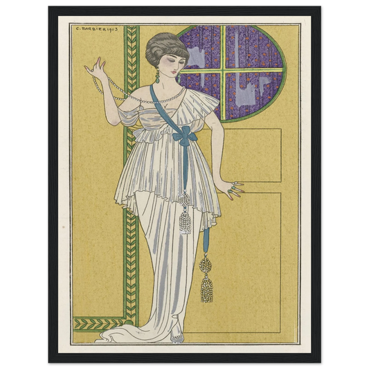 Grande robe du soir (1913) Art Print | George Barbier - Framed Poster - 30x40 cm / 12x16″ - Black frame