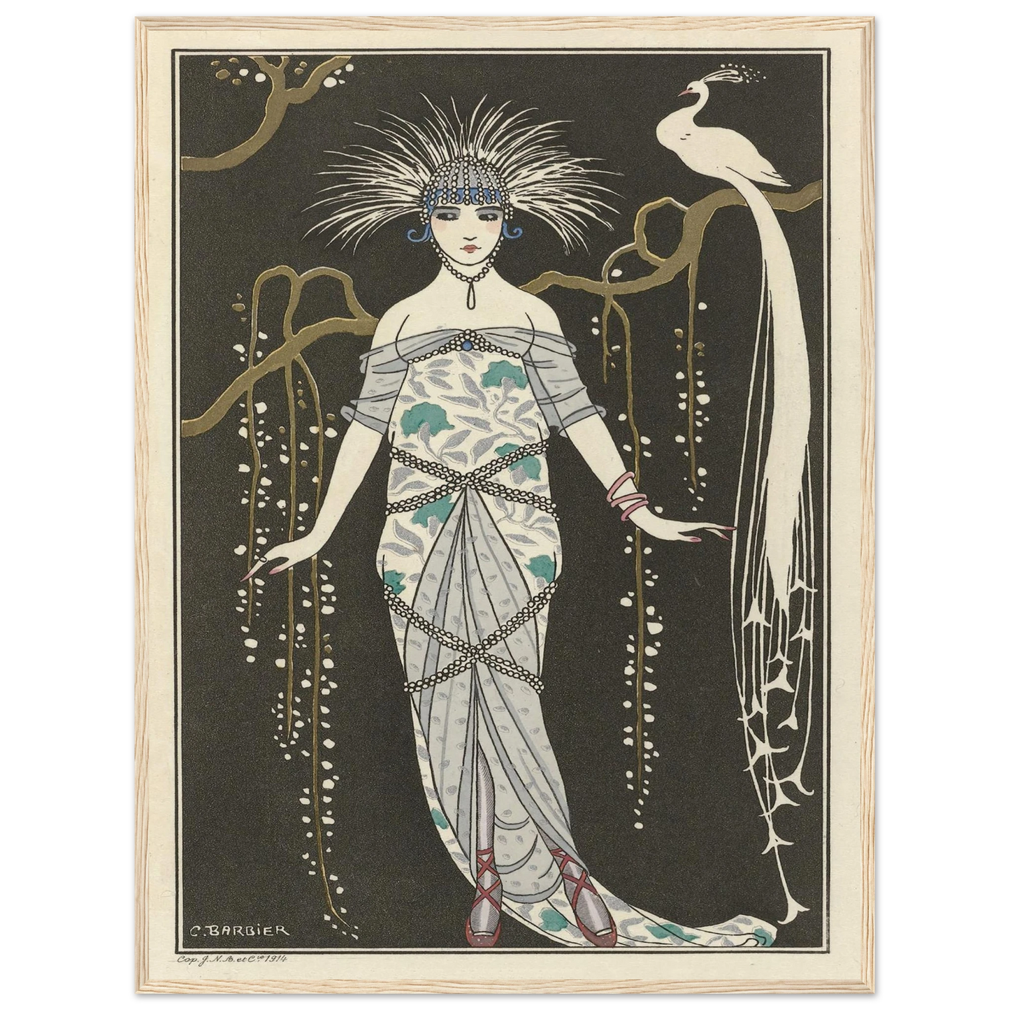 Grande robe du soir (1914) Art Print | George Barbier - Framed Poster - 30x40 cm / 12x16″ - Black frame