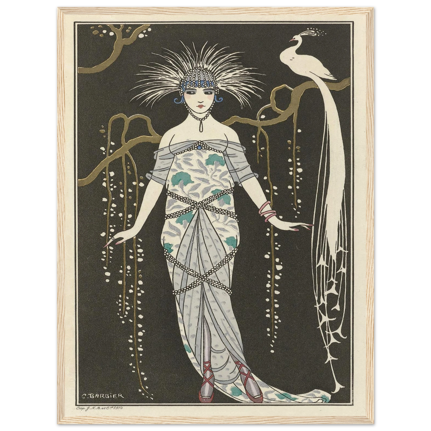 Grande robe du soir (1914) Art Print | George Barbier - Framed Poster - 30x40 cm / 12x16″ - Black frame