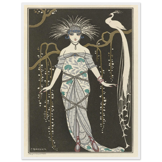 Grande robe du soir (1914) Art Print | George Barbier - Framed Poster - 30x40 cm / 12x16″ - Black frame