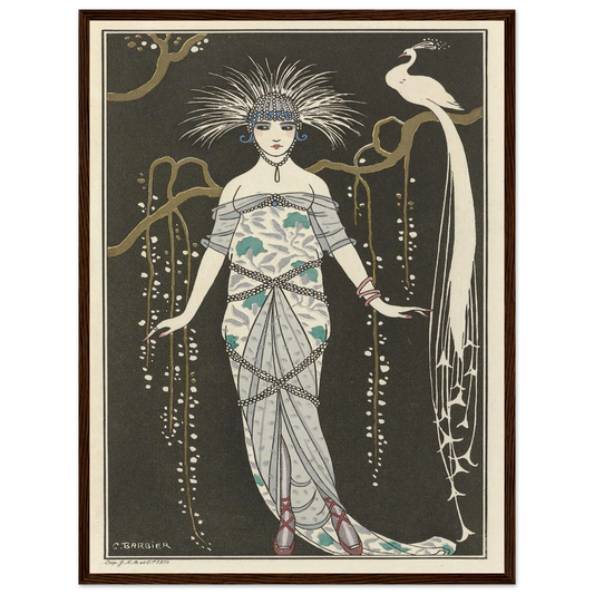 Grande robe du soir (1914) Art Print | George Barbier - Framed Poster - 30x40 cm / 12x16″ - Black frame
