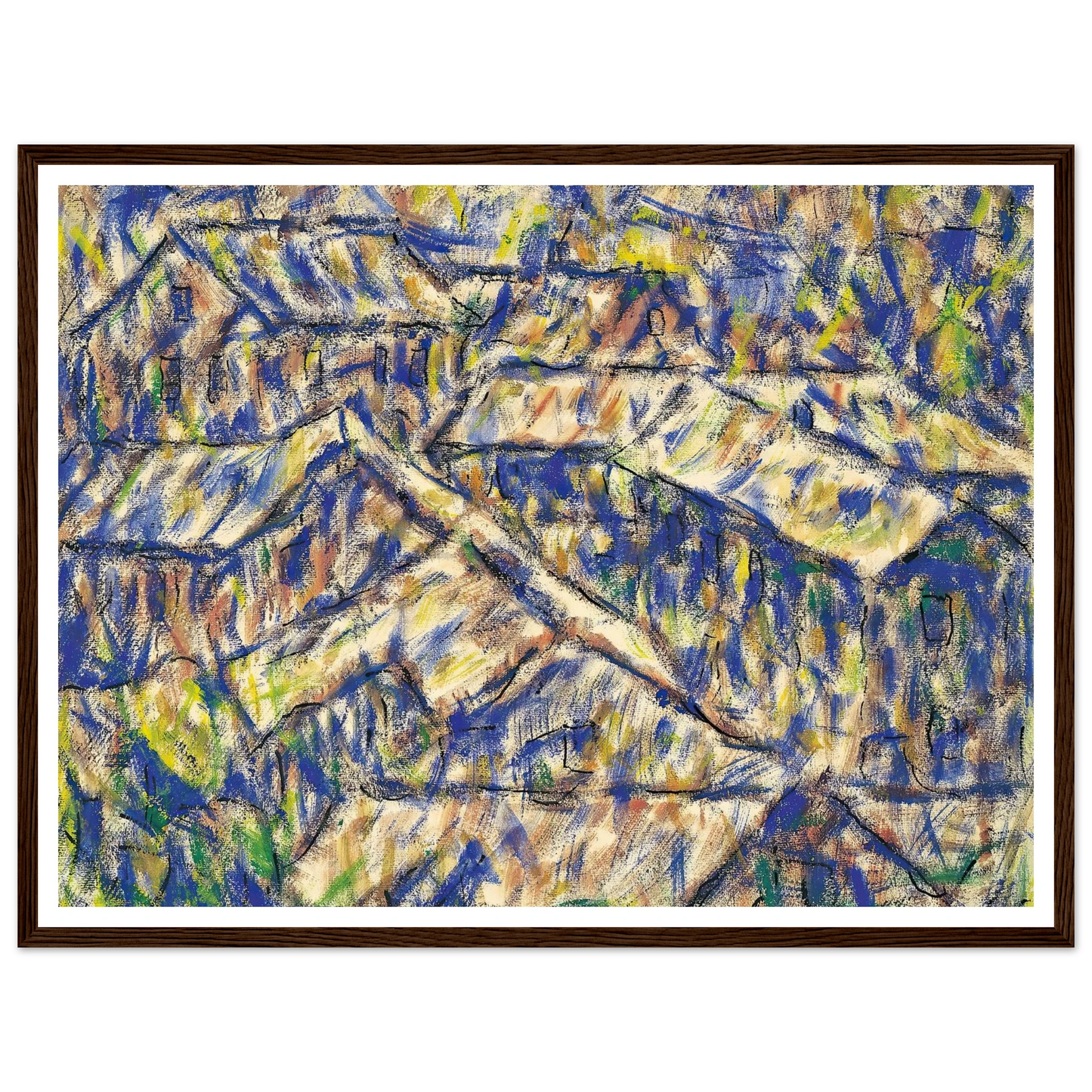 Granithäuser (Arcegno) (1927) Art Print | Christian Rohlfs - Framed Poster - 30x40 cm / 12x16″ - Black frame