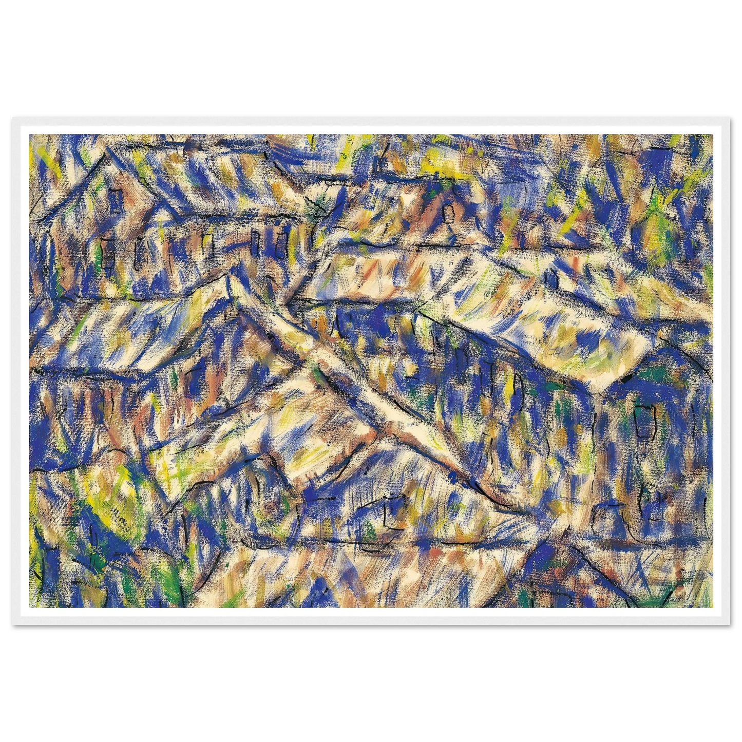 Granithäuser (Arcegno) (1927) Art Print | Christian Rohlfs - Framed Poster - 30x40 cm / 12x16″ - Black frame