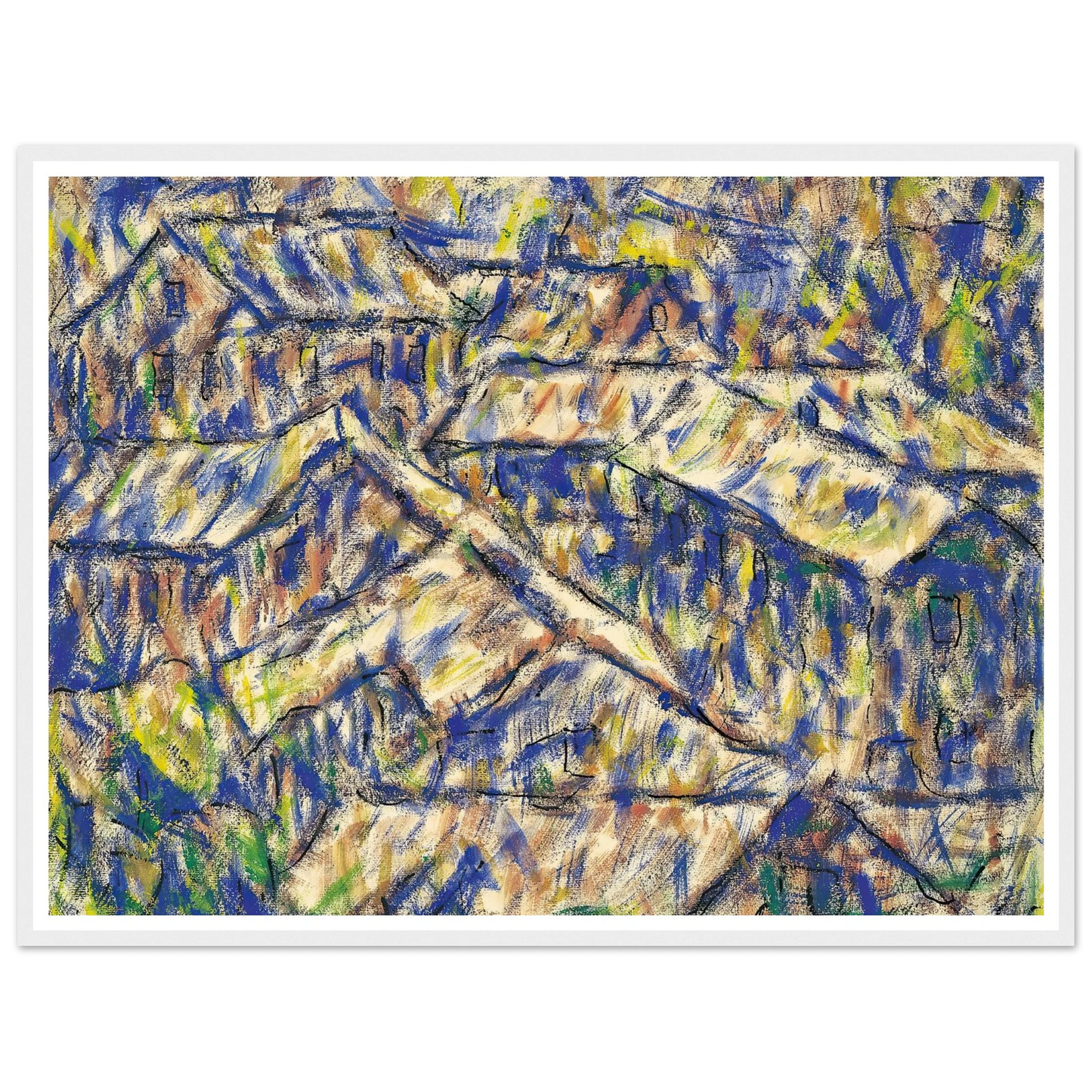 Granithäuser (Arcegno) (1927) Art Print | Christian Rohlfs - Framed Poster - 30x40 cm / 12x16″ - Black frame