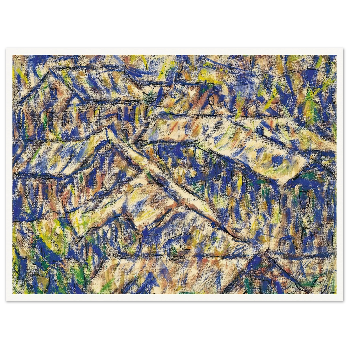 Granithäuser (Arcegno) (1927) Art Print | Christian Rohlfs - Framed Poster - 30x40 cm / 12x16″ - Black frame