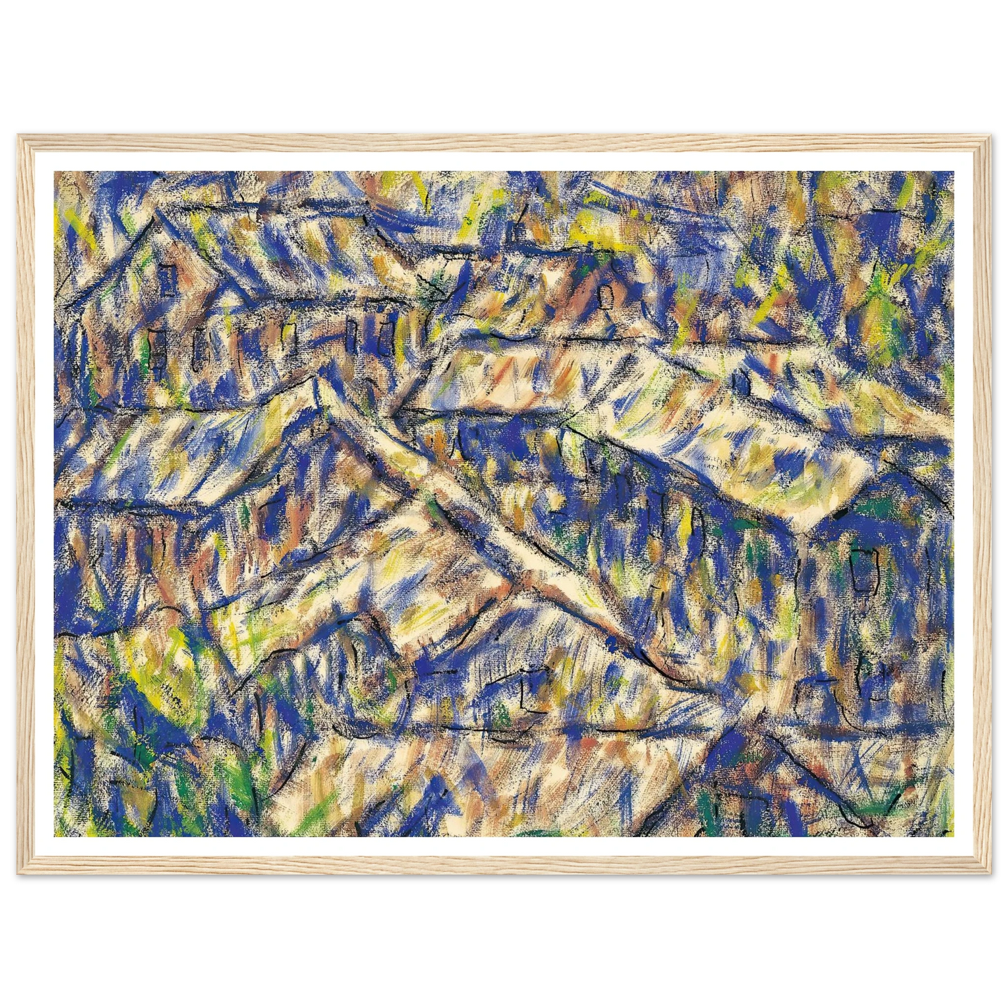 Granithäuser (Arcegno) (1927) Art Print | Christian Rohlfs - Framed Poster - 30x40 cm / 12x16″ - Black frame