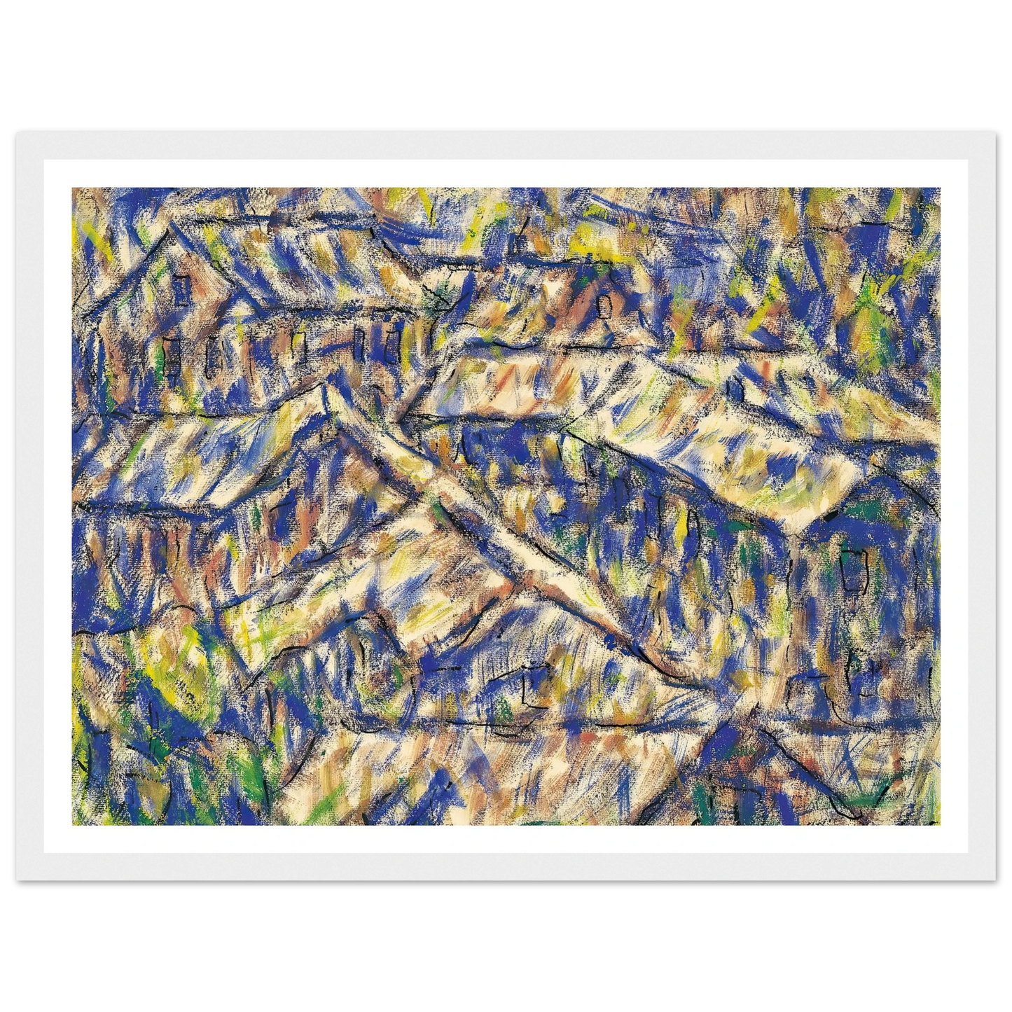 Granithäuser (Arcegno) (1927) Art Print | Christian Rohlfs - Framed Poster - 30x40 cm / 12x16″ - Black frame