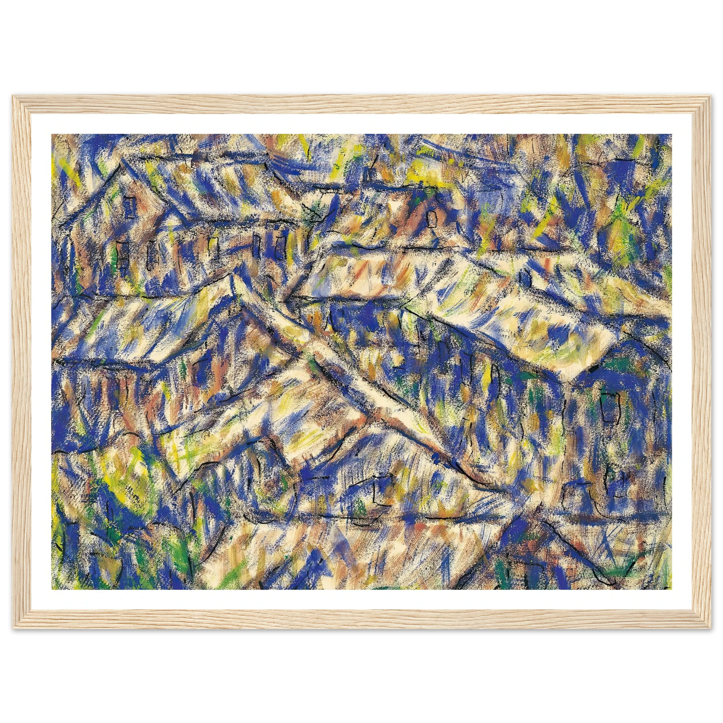 Granithäuser (Arcegno) (1927) Art Print | Christian Rohlfs - Framed Poster - 30x40 cm / 12x16″ - Black frame