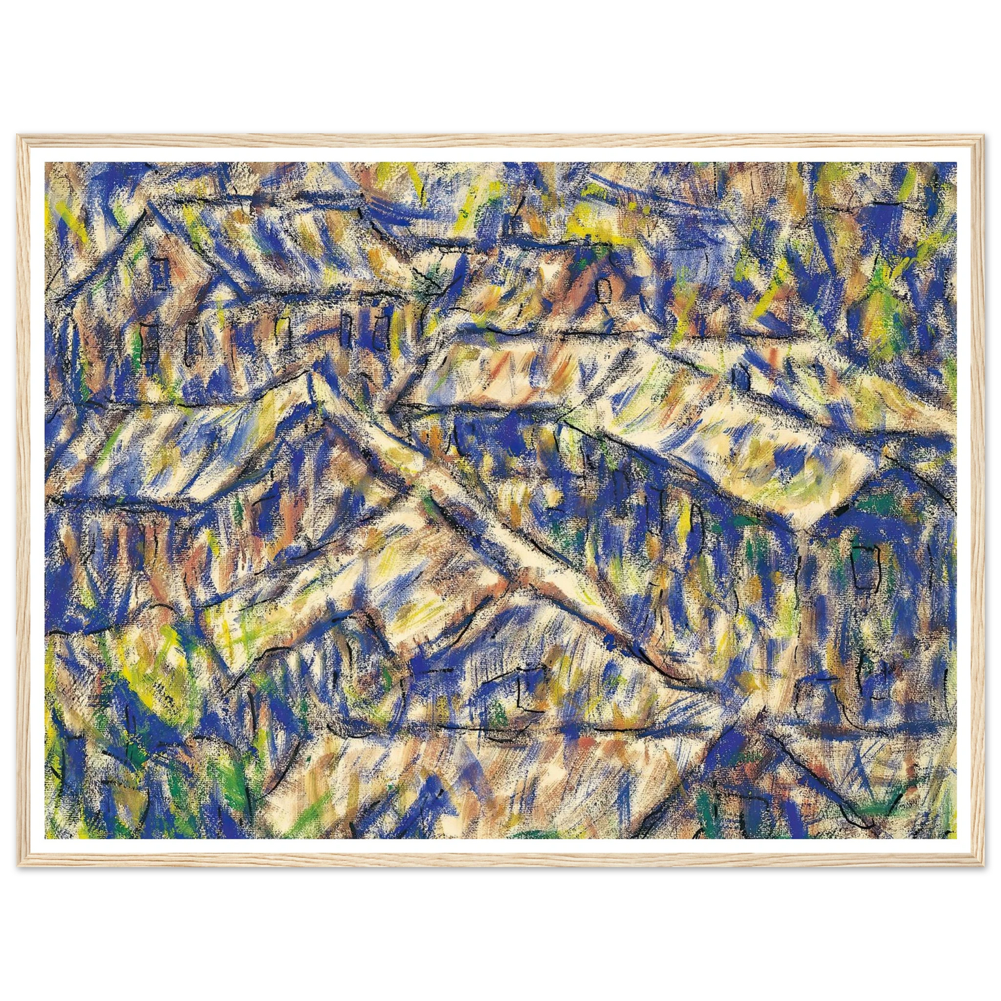 Granithäuser (Arcegno) (1927) Art Print | Christian Rohlfs - Framed Poster - 30x40 cm / 12x16″ - Black frame