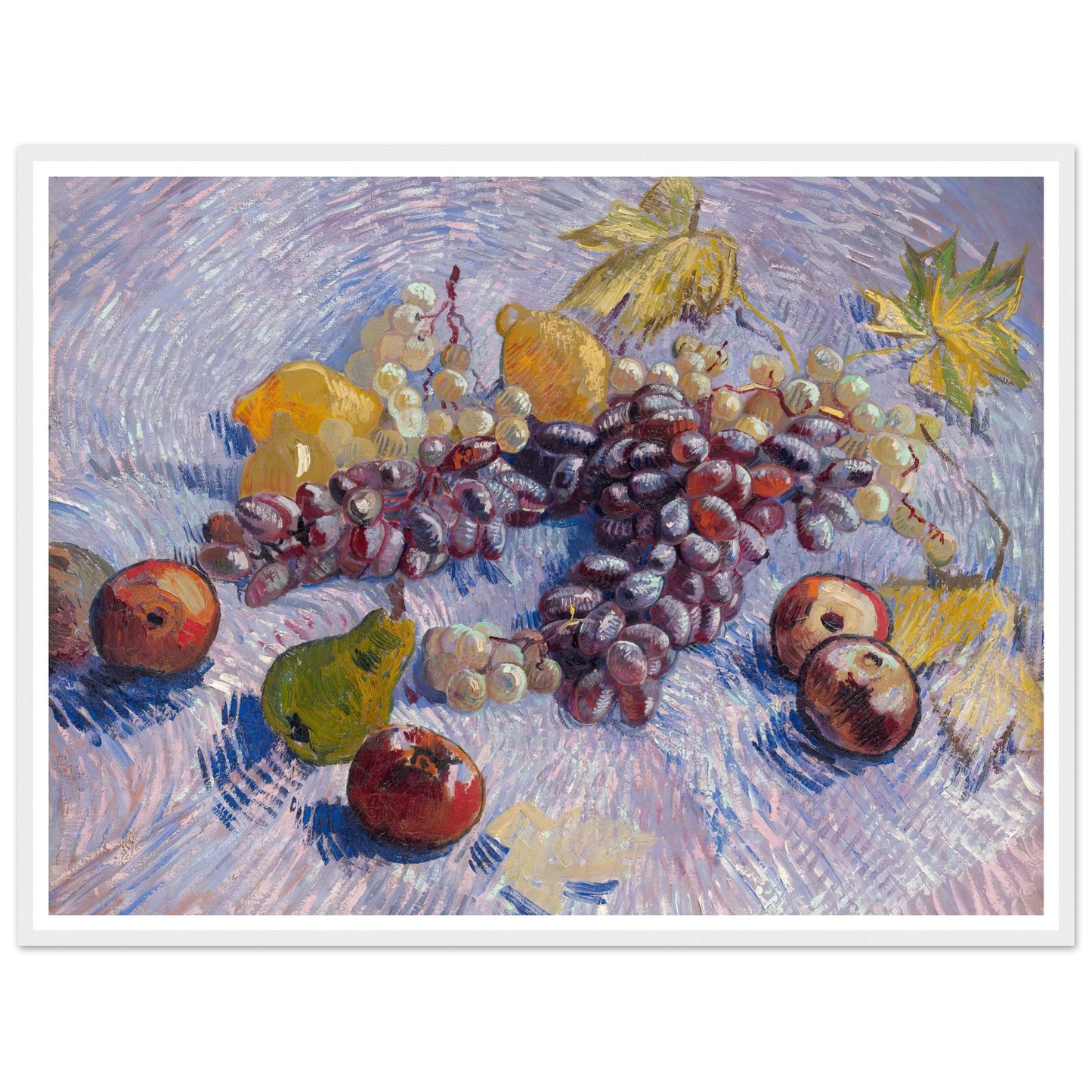 Grapes, Lemons, Pears, and Apples (1887) Art Print | Vincent van Gogh - Framed Poster - 30x40 cm / 12x16″ - Black frame