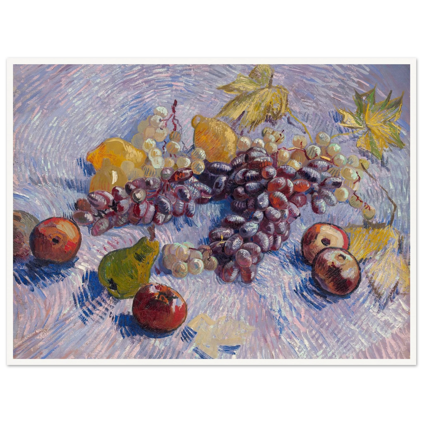 Grapes, Lemons, Pears, and Apples (1887) Art Print | Vincent van Gogh - Framed Poster - 30x40 cm / 12x16″ - Black frame