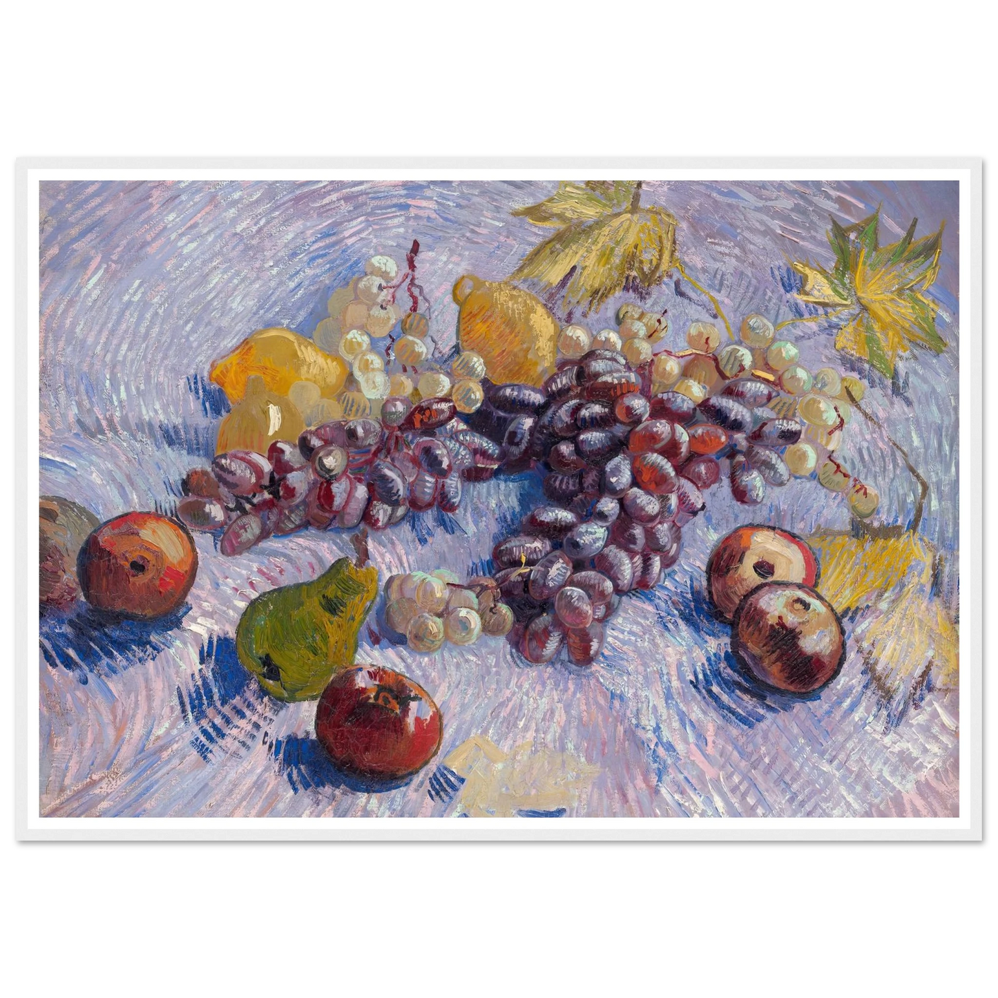 Grapes, Lemons, Pears, and Apples (1887) Art Print | Vincent van Gogh - Framed Poster - 30x40 cm / 12x16″ - Black frame