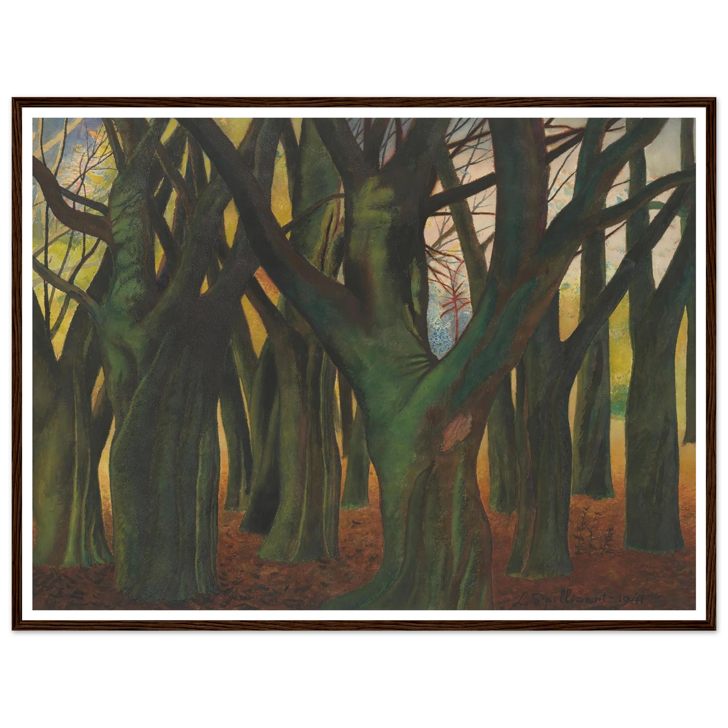 Groene bomen (1941) Art Print | Leon Spilliaert - Framed Poster - 30x40 cm / 12x16″ - Black frame