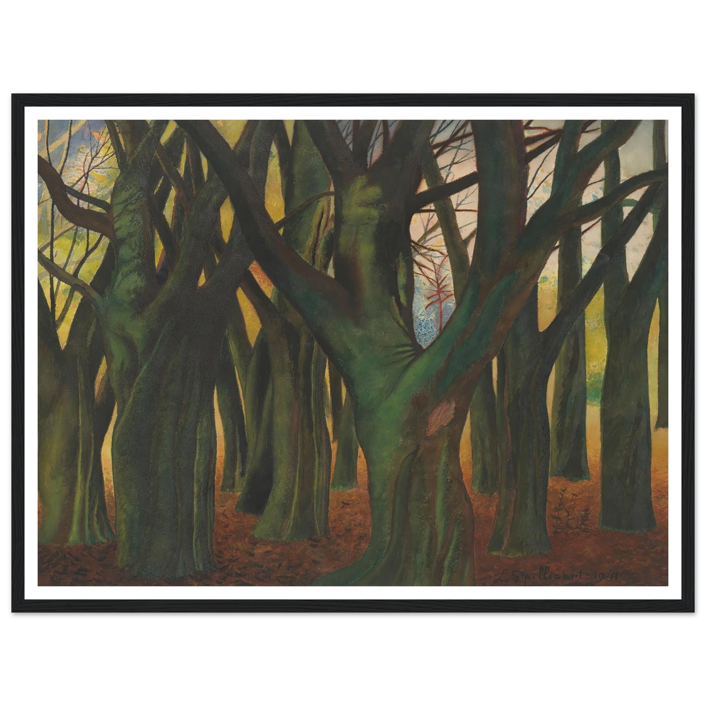 Groene bomen (1941) Art Print | Leon Spilliaert - Framed Poster - 30x40 cm / 12x16″ - Black frame