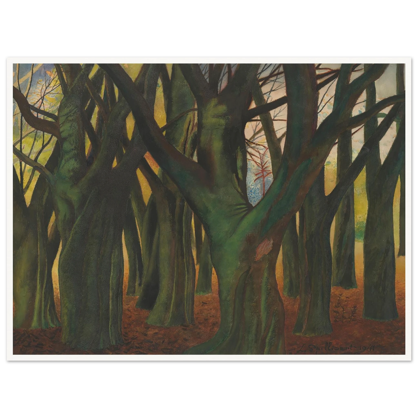 Groene bomen (1941) Art Print | Leon Spilliaert - Framed Poster - 30x40 cm / 12x16″ - Black frame