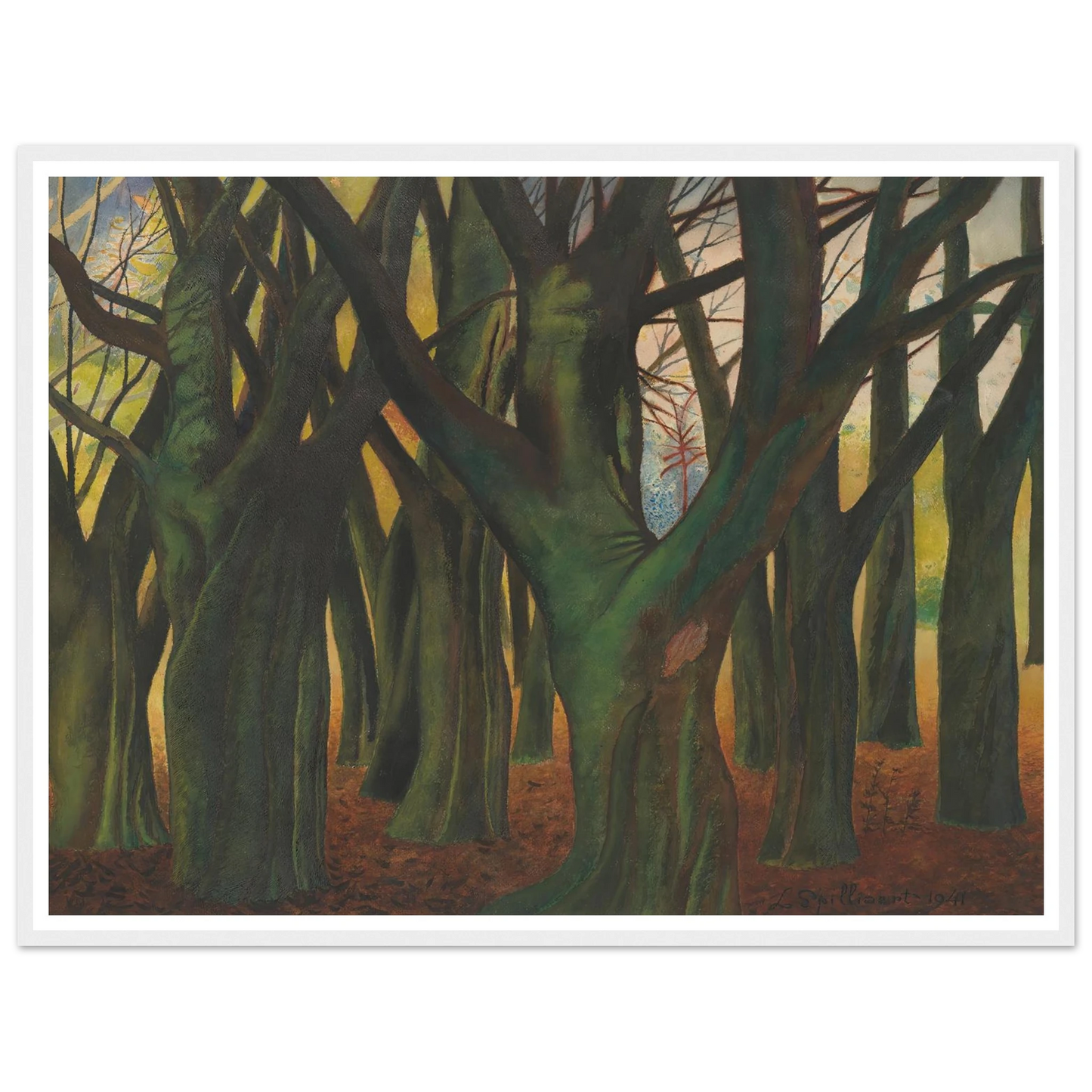 Groene bomen (1941) Art Print | Leon Spilliaert - Framed Poster - 30x40 cm / 12x16″ - Black frame
