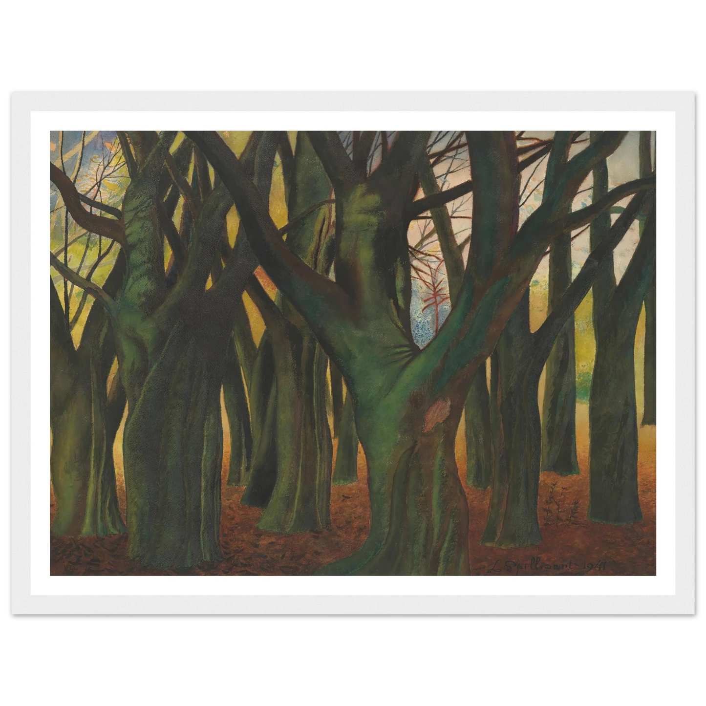 Groene bomen (1941) Art Print | Leon Spilliaert - Framed Poster - 30x40 cm / 12x16″ - Black frame