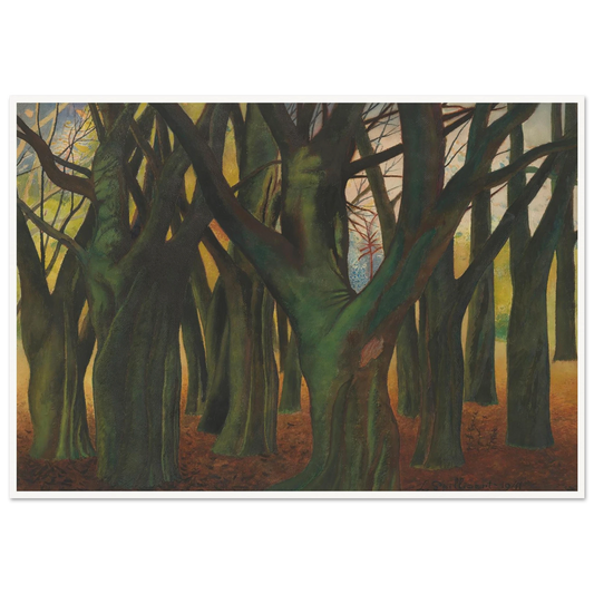 Groene bomen (1941) Art Print | Leon Spilliaert - Framed Poster - 30x40 cm / 12x16″ - Black frame