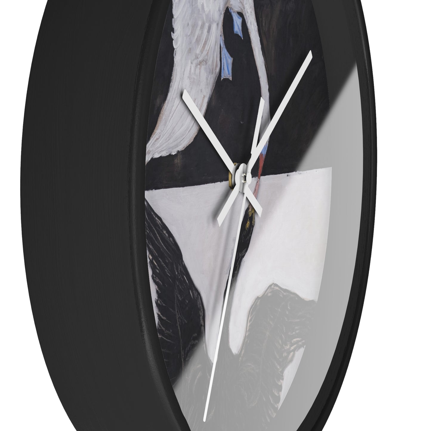 Group IX-SUW, The Swan, No. 1 Wall Clock | Hilma af Klint - White - Black Base - 10"