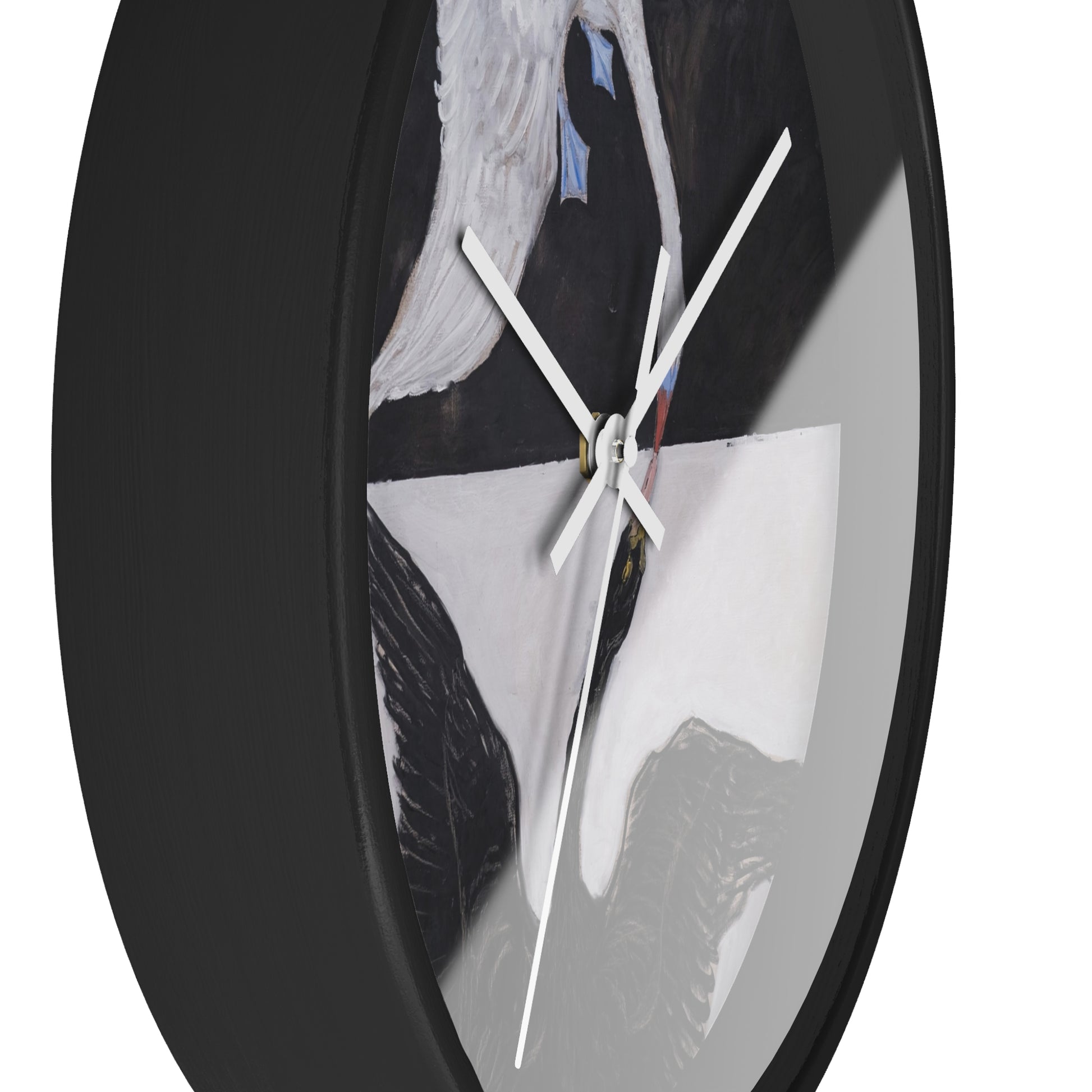 Group IX-SUW, The Swan, No. 1 Wall Clock | Hilma af Klint - White - Black Base - 10"