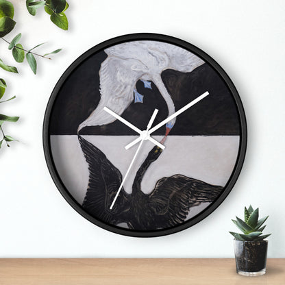 Group IX-SUW, The Swan, No. 1 Wall Clock | Hilma af Klint - White - Black Base - 10"