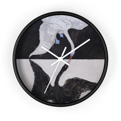 Group IX-SUW, The Swan, No. 1 Wall Clock | Hilma af Klint - White - Black Base - 10"