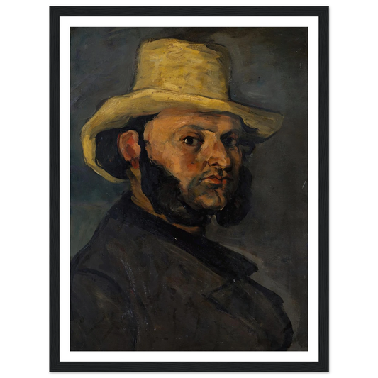 Gustave Boyer (b. 1840) in a Straw Hat (1870–71) Art Print | Paul Cezanne - Framed Poster - 30x40 cm / 12x16″ - Black frame
