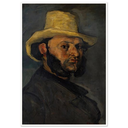 Gustave Boyer (b. 1840) in a Straw Hat (1870–71) Art Print | Paul Cezanne - Framed Poster - 30x40 cm / 12x16″ - Black frame