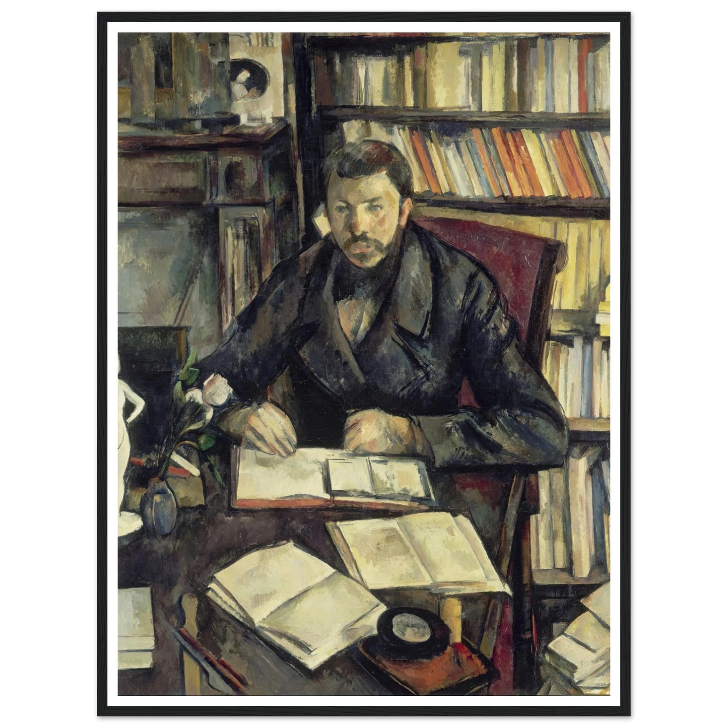 Gustave Geffroy (1895 - 1896) Art Print | Paul Cezanne - Framed Poster - 30x40 cm / 12x16″ - Black frame