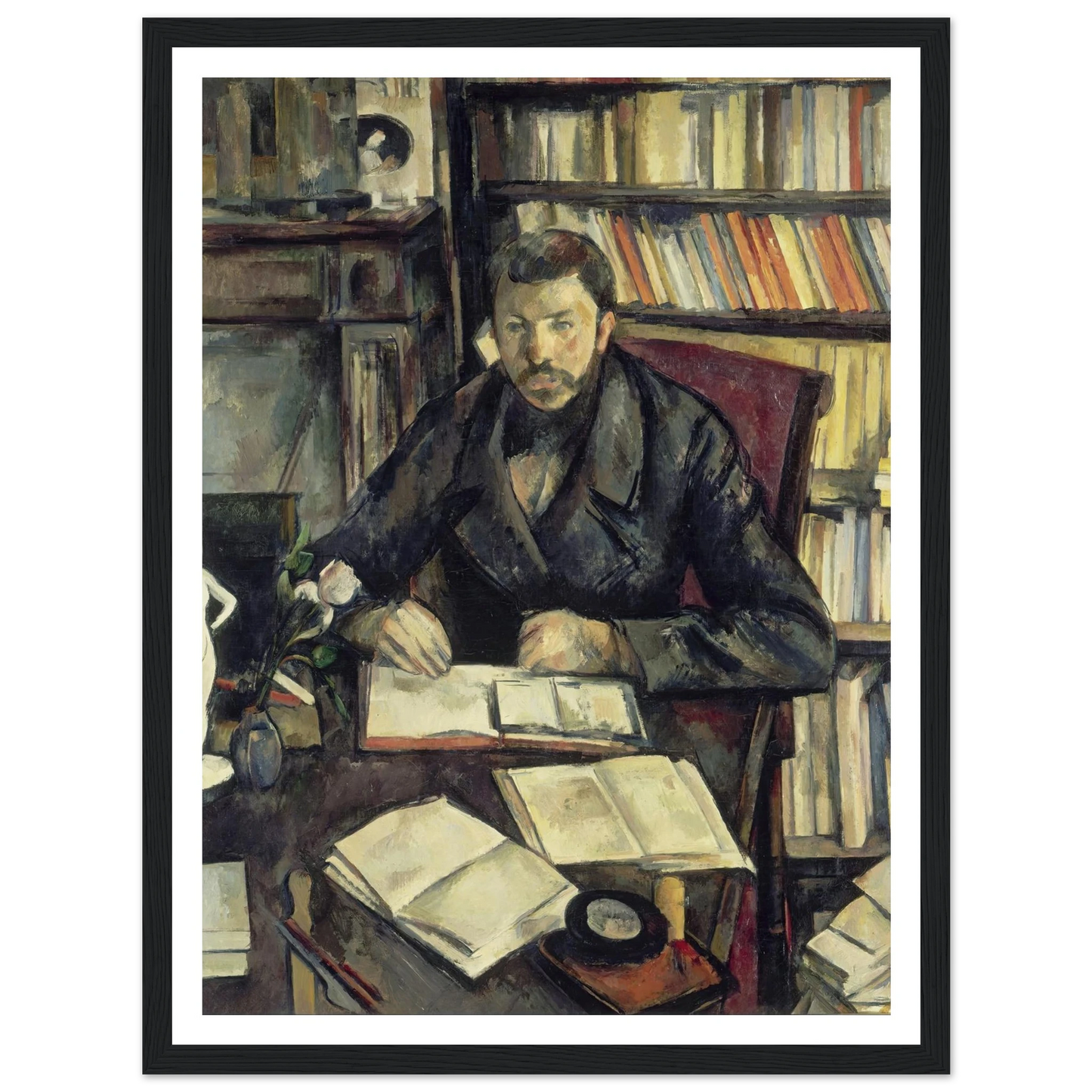 Gustave Geffroy (1895 - 1896) Art Print | Paul Cezanne - Framed Poster - 30x40 cm / 12x16″ - Black frame