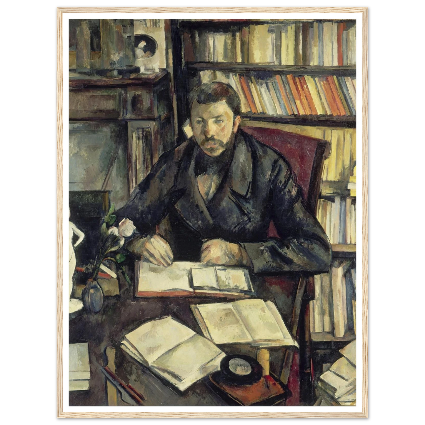 Gustave Geffroy (1895 - 1896) Art Print | Paul Cezanne - Framed Poster - 30x40 cm / 12x16″ - Black frame