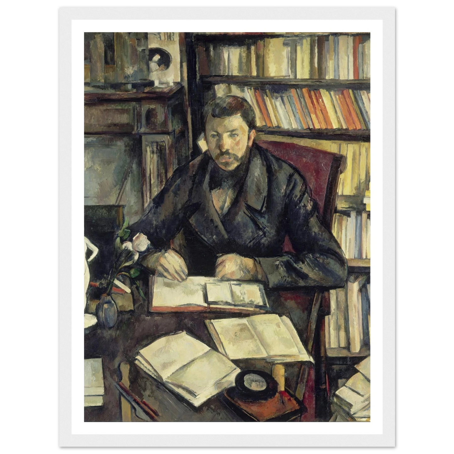 Gustave Geffroy (1895 - 1896) Art Print | Paul Cezanne - Framed Poster - 30x40 cm / 12x16″ - Black frame