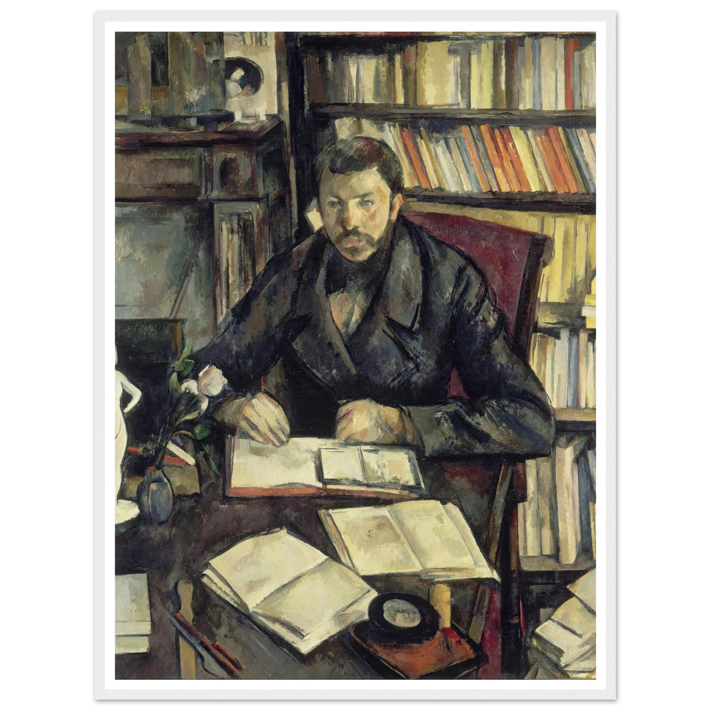 Gustave Geffroy (1895 - 1896) Art Print | Paul Cezanne - Framed Poster - 30x40 cm / 12x16″ - Black frame