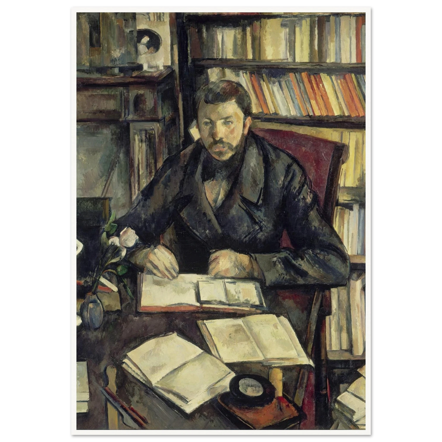 Gustave Geffroy (1895 - 1896) Art Print | Paul Cezanne - Framed Poster - 30x40 cm / 12x16″ - Black frame