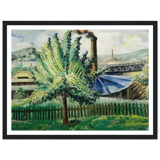 Güterbahnhof, Baumgarten vor Güterbahnhof (1927) Art Print | Paul Kleinschmidt - Framed Poster - 30x40 cm / 12x16″ - Black frame