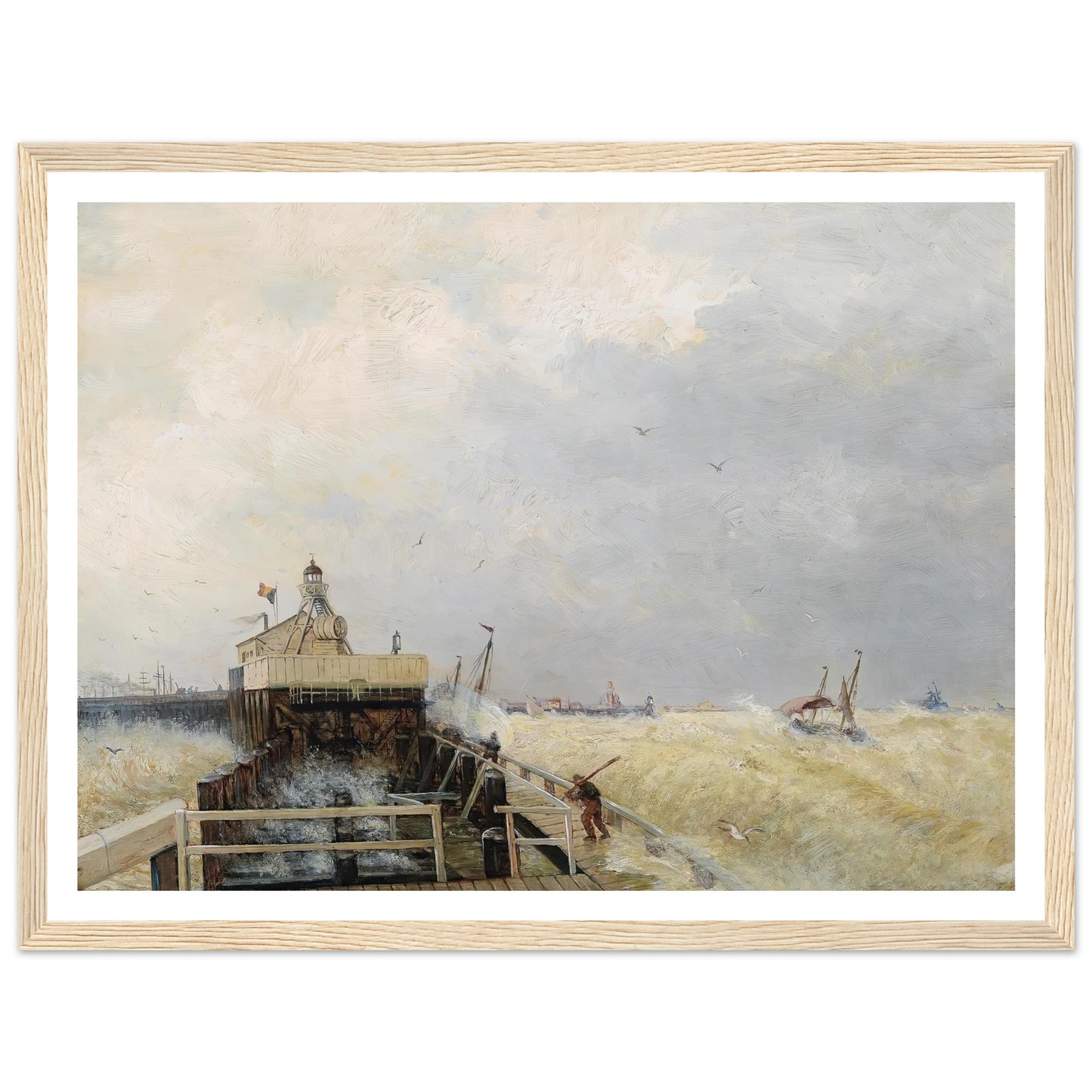 Hafen in Ostende Art Print | Hermann Ottomar Herzog - Framed Poster - 30x40 cm / 12x16″ - Black frame