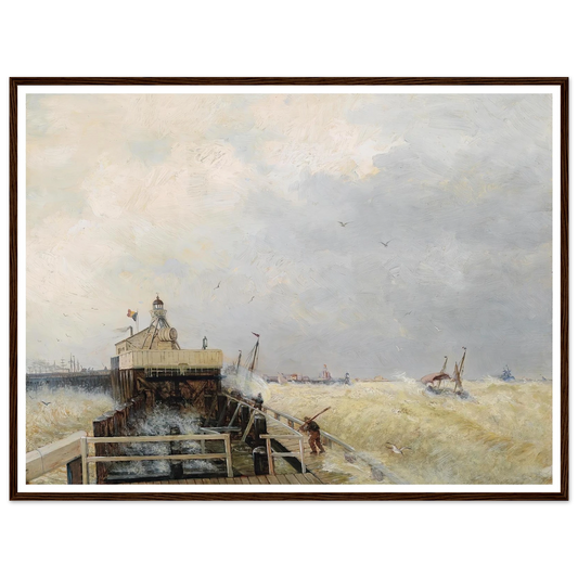 Hafen in Ostende Art Print | Hermann Ottomar Herzog - Framed Poster - 30x40 cm / 12x16″ - Black frame
