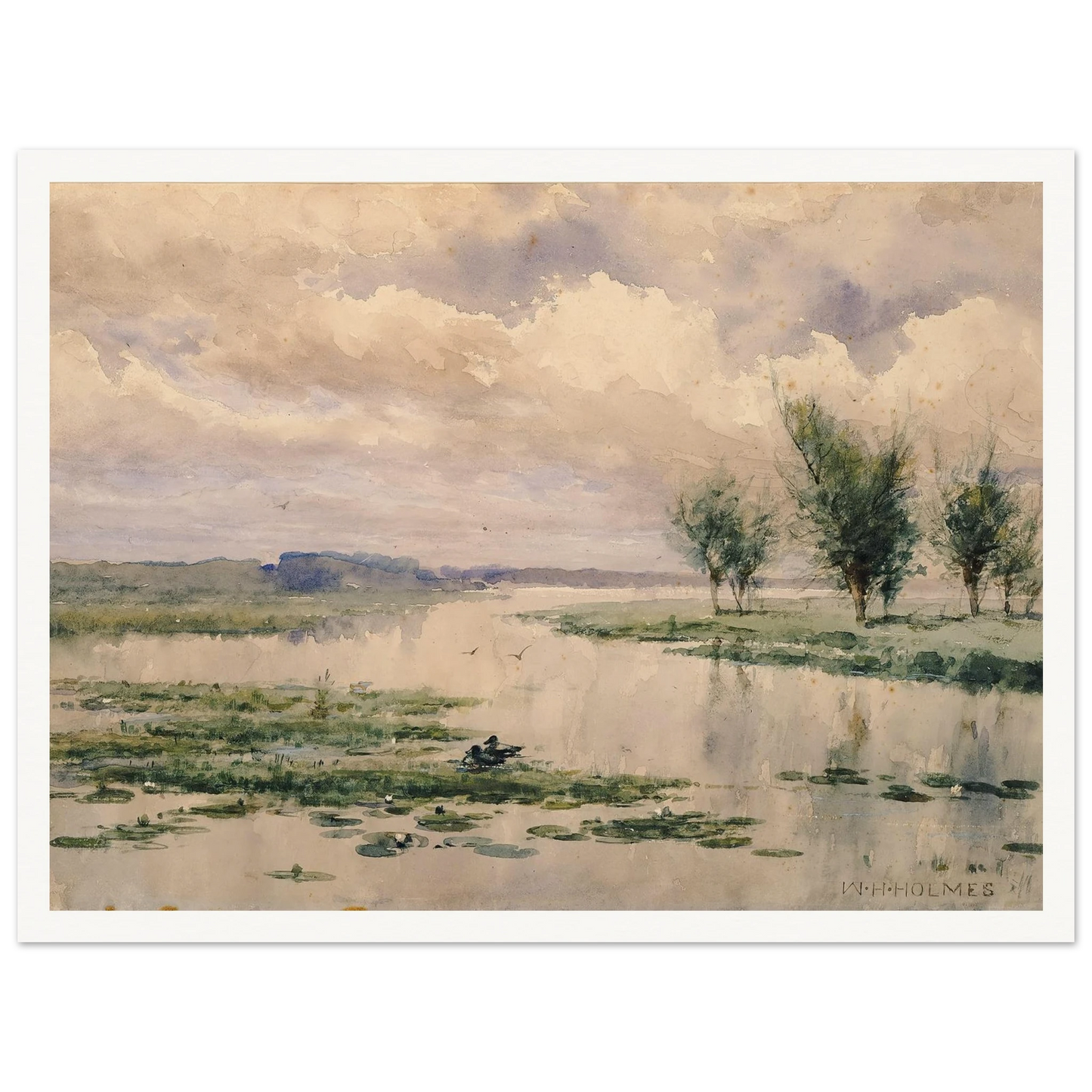 Haines Point (1908) Art Print | William Henry Holmes - Framed Poster - 30x40 cm / 12x16″ - Black frame