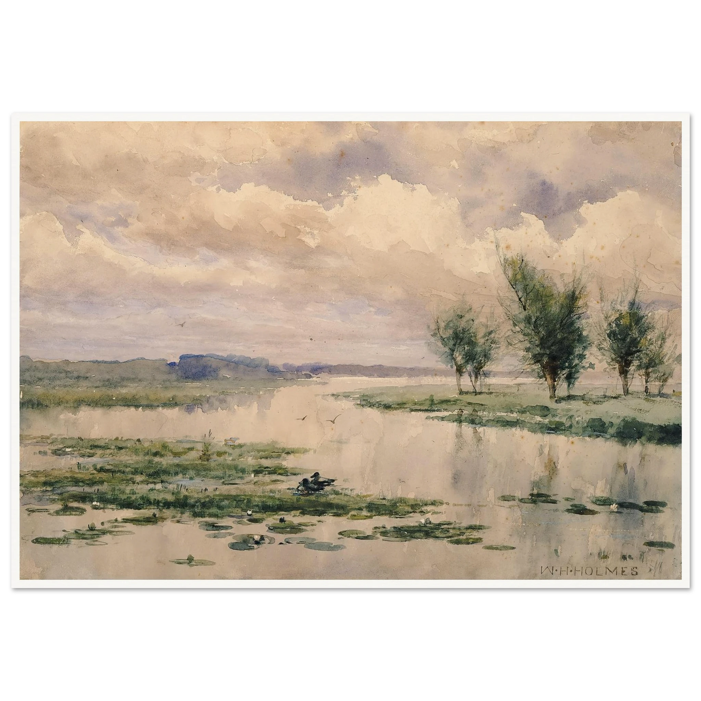 Haines Point (1908) Art Print | William Henry Holmes - Framed Poster - 30x40 cm / 12x16″ - Black frame